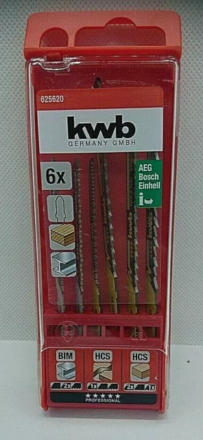 kwb 6256-20 6tlg. Stichsägeblätter - Set  4x Holz- u. 2x Metallbearbeitung Bi-M