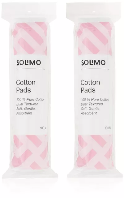 Solimo Round Cotton Pads - 100 Pcs (Pack of 2)