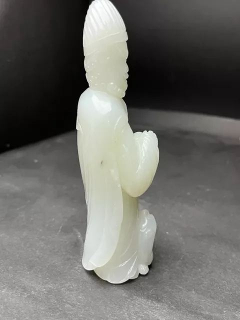 Chinese Exquisite Handmade Figure Carving Hetian Jade Statue 3