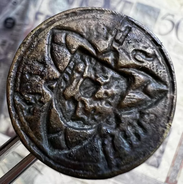 Medieval Bronze Religious Matrix Nobility Coat Arms Blazon Gothic Antique Seal 2