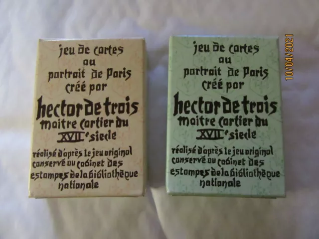 Lot de 2 Jeux de 54 cartes Hector de Trois. jaune et vert en très bon état  z