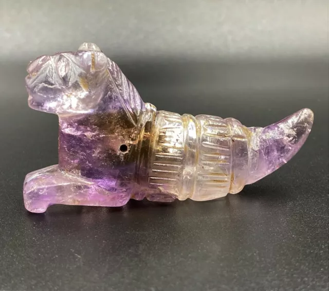 Old Ancient Pyu Culture South East Asian Art Burma Amethyst Tiger Figure Bead