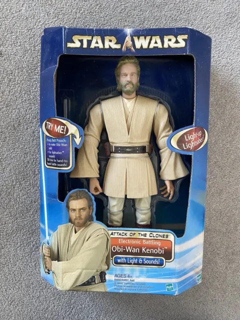 Star Wars AOTC Attack Of Clones 12" Figure - Electronic Obi Wan Kenobi - SEALED