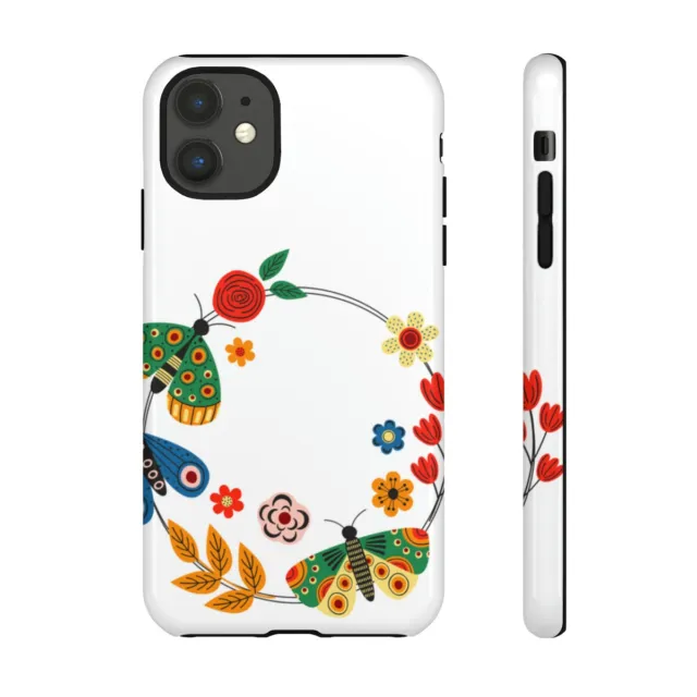 Tough Slim Case iPhone Galaxy Boho Hippie Crown White