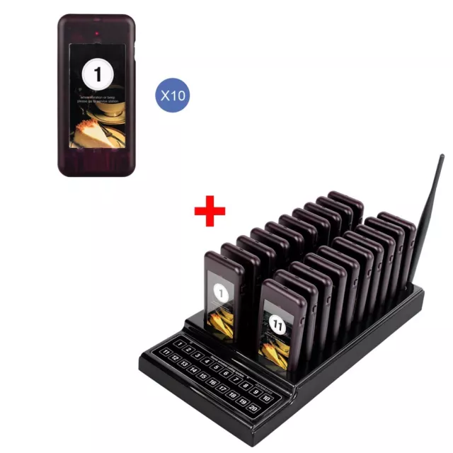 Retekess T111 Wireless Restaurant Pager Queuning System 30 Buzzer Food Truck Bar