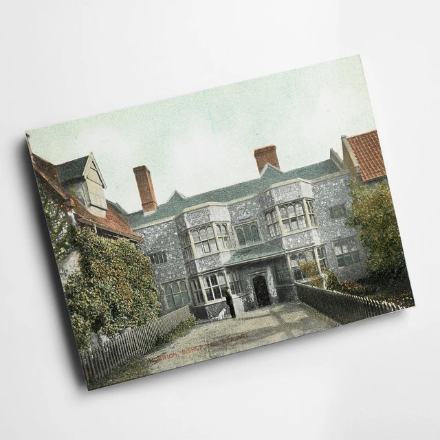 A3 PRINT - Vintage Norfolk - Norwich. Bishop Hall's Palace