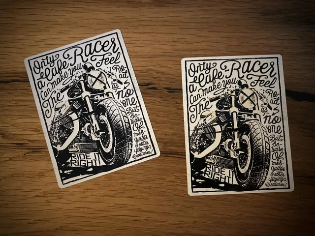 2x Cafe Racer Aufkleber Old School Tattoo Vintage Biker Racing Rennsport V2 #193