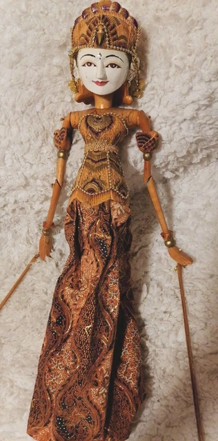 Ältere sehr schöne, große Wayang Golek Stabpuppe