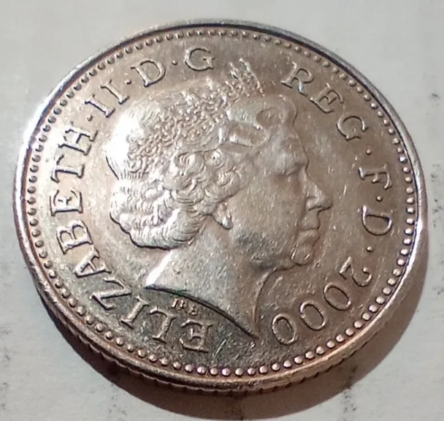 Ten Pence 2000 UK GB Coin Elizabeth II British 10P Crowned Lion Passant Guardant