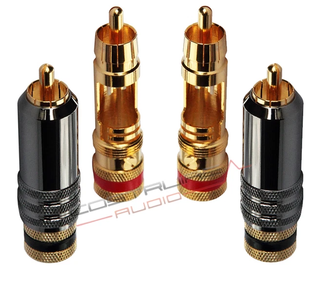 10 X COPPIA CONNETTORI RCA MASCHIO Spinotti RCA Volante Placcato - Foto 12
