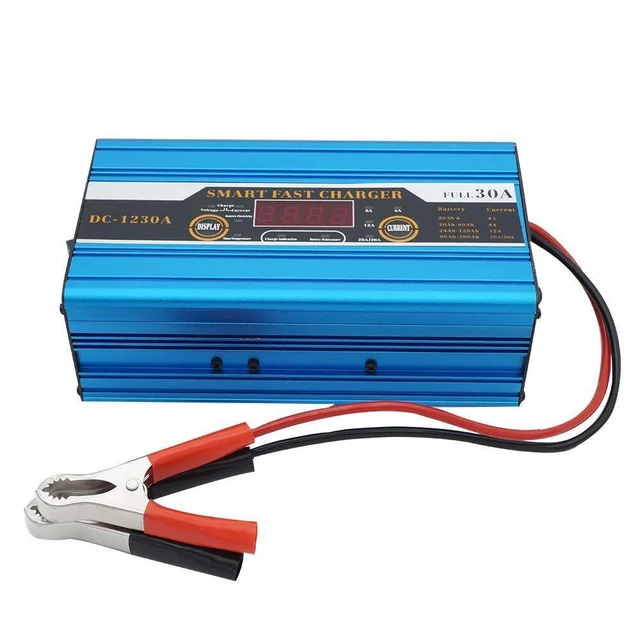 Intelligent chargeur de batterie de voiture LCD Écran 12V 30A pour Moto Voiture