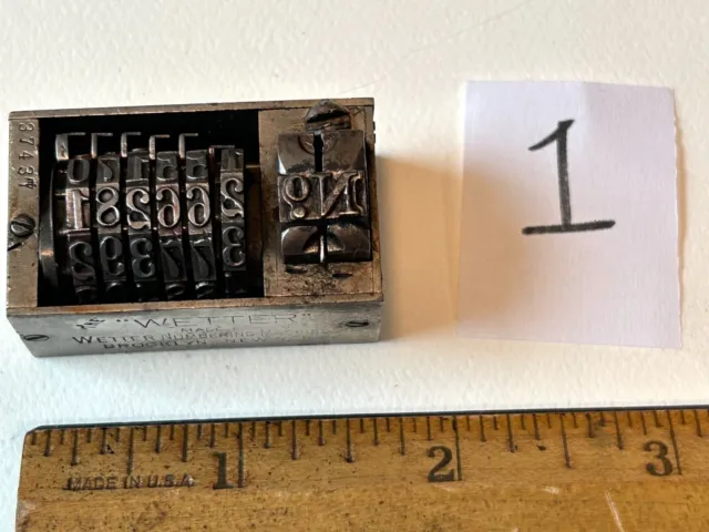Antique Wetter Numbering Machine Letterpress Model 26 Pat. 1888 RARE  t1