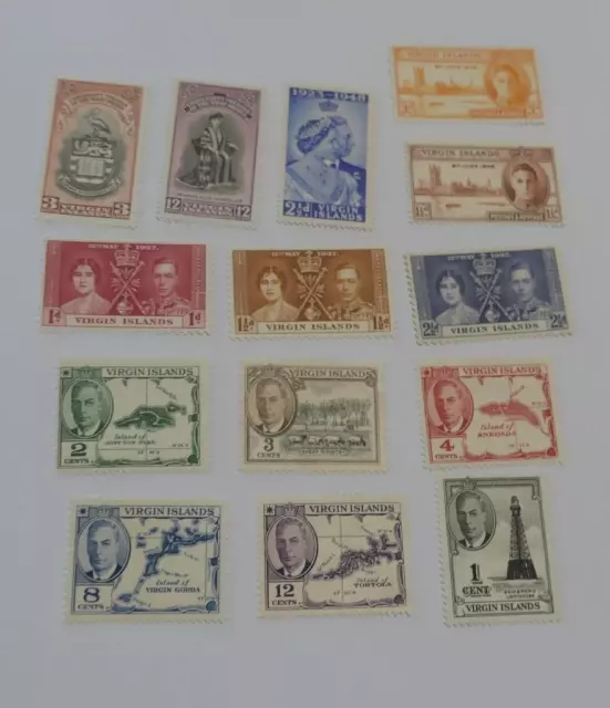 British Virgin Islands KGVI small collection unused