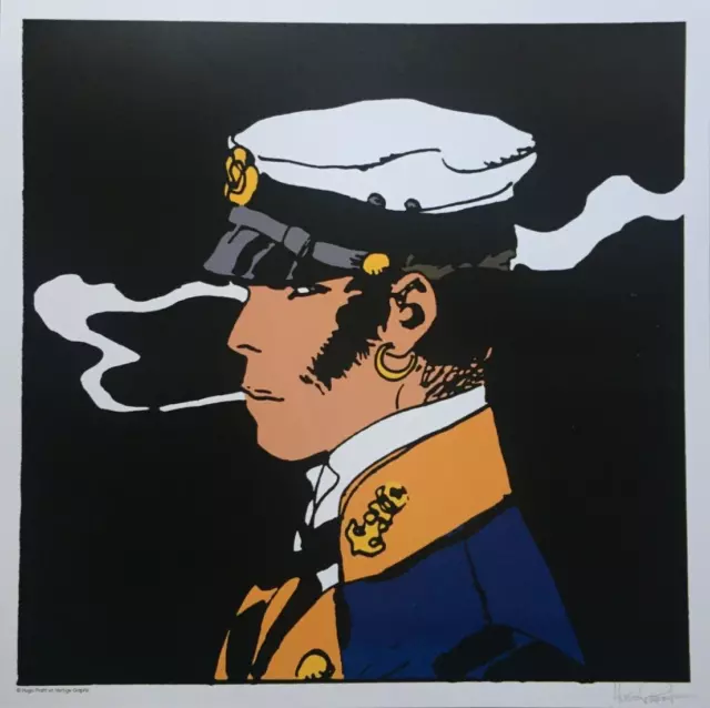 Corto Maltese Druck 50 x 50 cm✅ Les personnages "Rauch"/ Signiert von Hugo Pratt