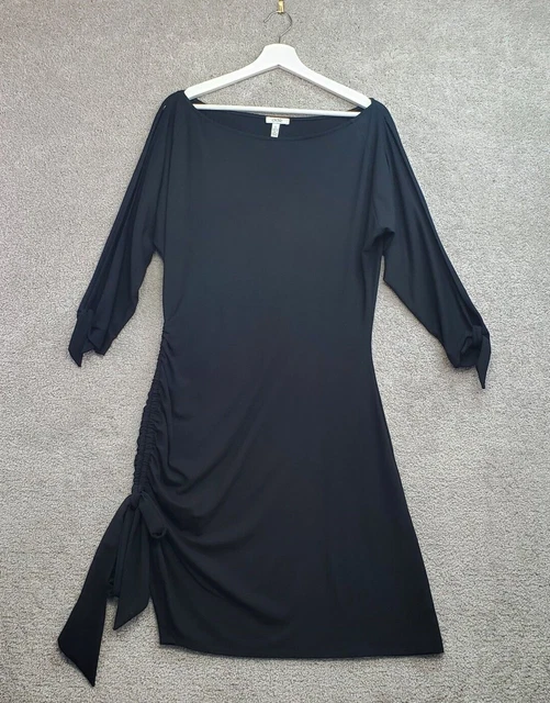 Cache Sheath Dress Womens Large Black Stretch Assymetric Knott Sleeve Whimsigoth Cache Sheath Dress Womens Large Black Stretch Assymetric Knott Sleeve Whimsigoth