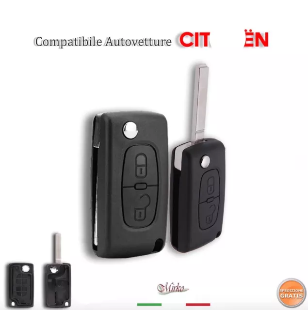 guscio chiave per citroen c1 c2 c3 c4 c5 telecomando 2 tasti  senza vano