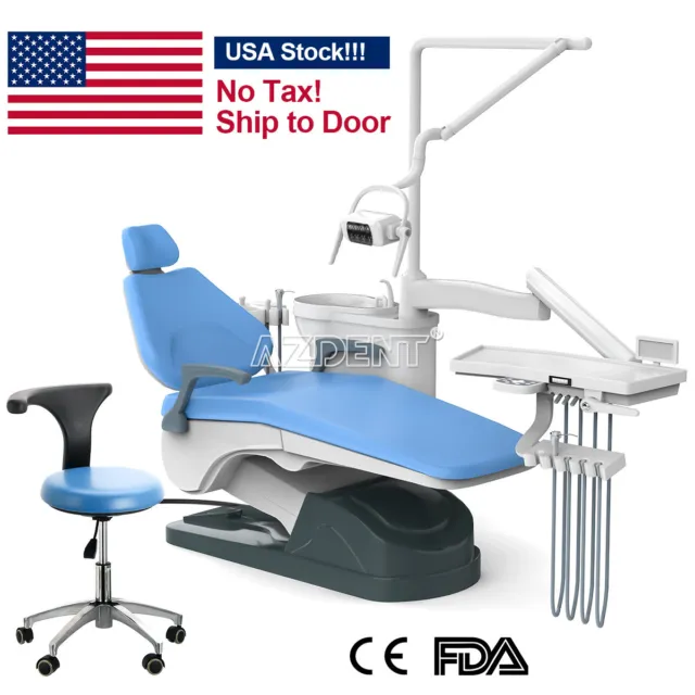 USA Dental Unit Chair Computer Controlled Integral Hard Leather Unit Treatment