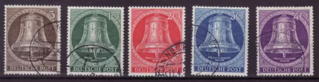 Berlin,  Freiheitsglocke Klöppel Mitte, sauber gestempelt, Mi.-Nr. 101 - 105