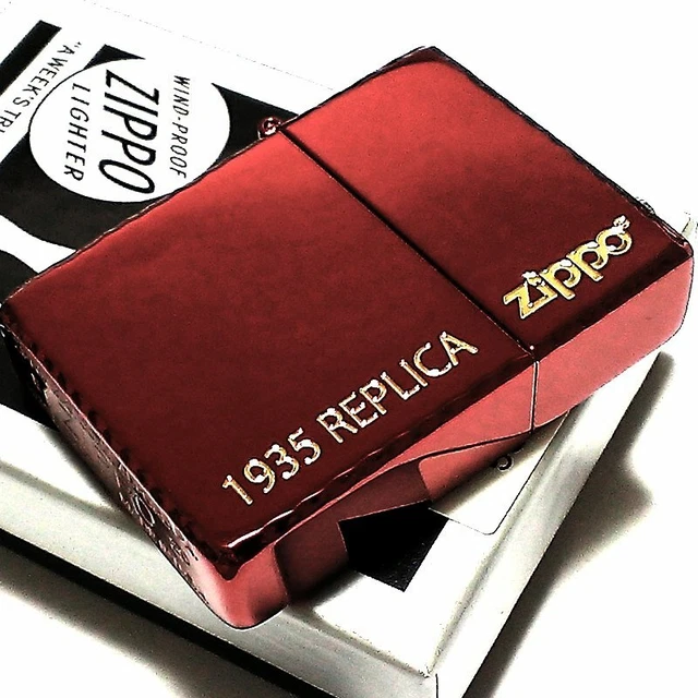 Zippo 1935 Replica Gold Logo Etching Ion Red Japan Limited Oil Lighter Cool Rare