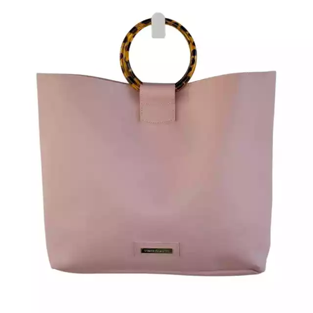 NEW Vince Camuto Large Pink with Tortoise Round Handles Tote Bag