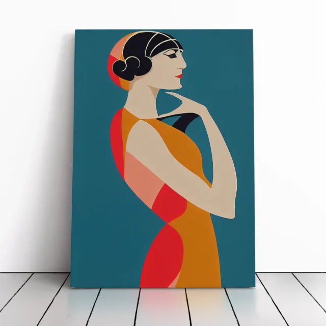 Art Deco Woman No.2 Canvas Wall Art Print Framed Picture Home Decor Living Room