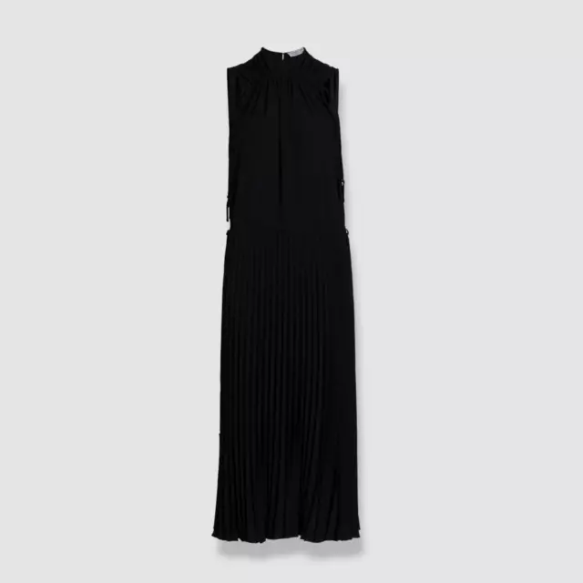 $495 Proenza Schouler Women Black Pleated Crepe Drawstring Dress Sz 4