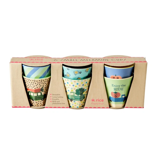 Taza infantil Pequeña Melamina Multi paquete 6 vajilla infantil juego INCOMPLETO