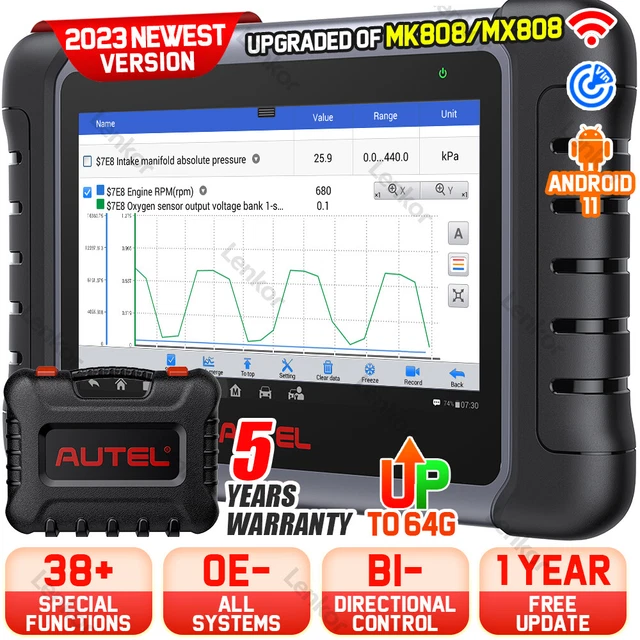 2023 Autel MK808S PRO Profi OBD2 dispositivo diagnostico scanner TUTTI i sistemi KEY Coding DE