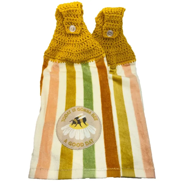 Today Is Gonna Bee A Good Day Hanging Kitchen Towels Set Crochet Top