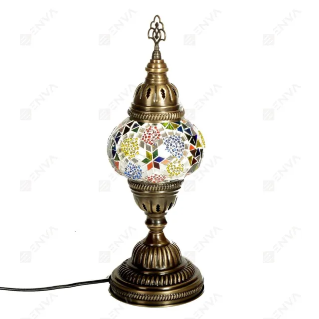 Lampada a mosaico in stile marocchino turco Tavolo da comodino Tiffany Lampada 2