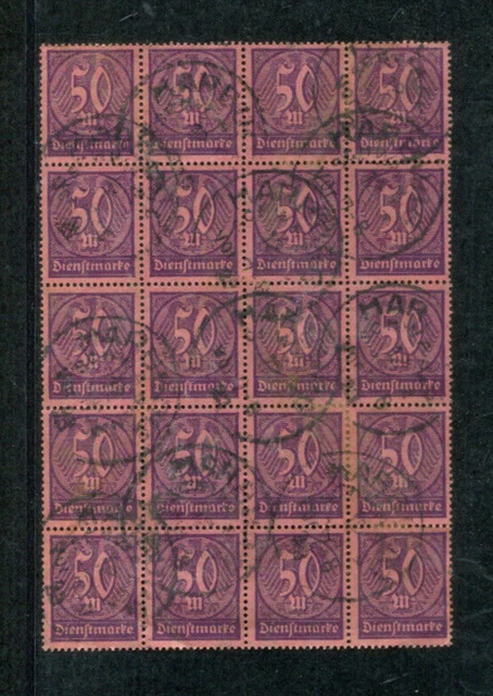 DR Dienst Nr.  73 o - 20er Block    - KW  40,--    ( 29129 )