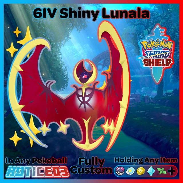 Shiny Lunala Pokémon - Perfect IV For Sword & Shield, Fast Digital Delivery