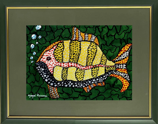 Yayoi Kusama - handmade old art - WATERCOLOR