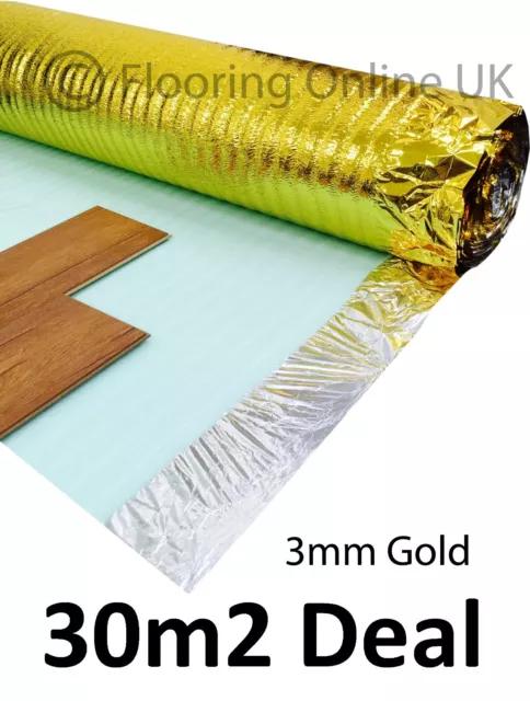 30m2 Deal - 3mm Comfort Gold - Acoustic Underlay For Wood & Laminate - Sonic