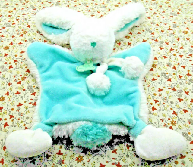 C/  Doudou Et Compagnie Lapin Pompon Vert Amande 33Cm Tres Bon Etat 2 Dispo