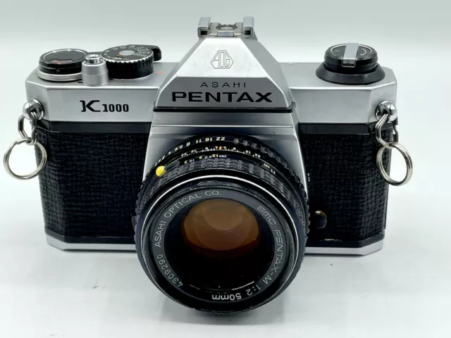 Pentax Asahi K1000 35mm SLR Camera Kit w/ 50mm Lens Made in Japan - Very Good