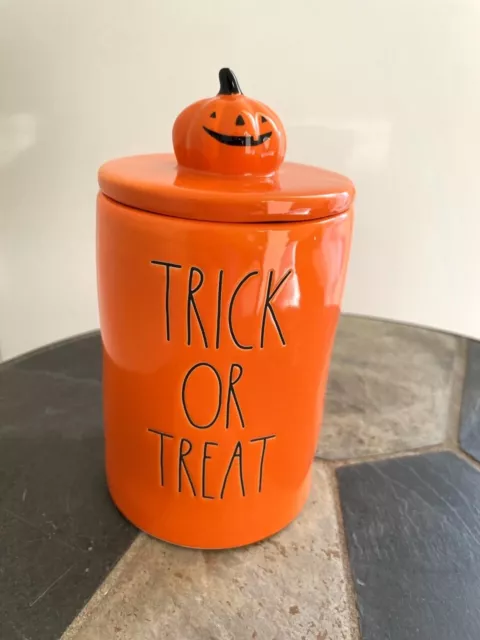 Rae Dunn Halloween Candle Pumpkin Popcorn Scented Candle Ceramic- TRICK OR TREAT