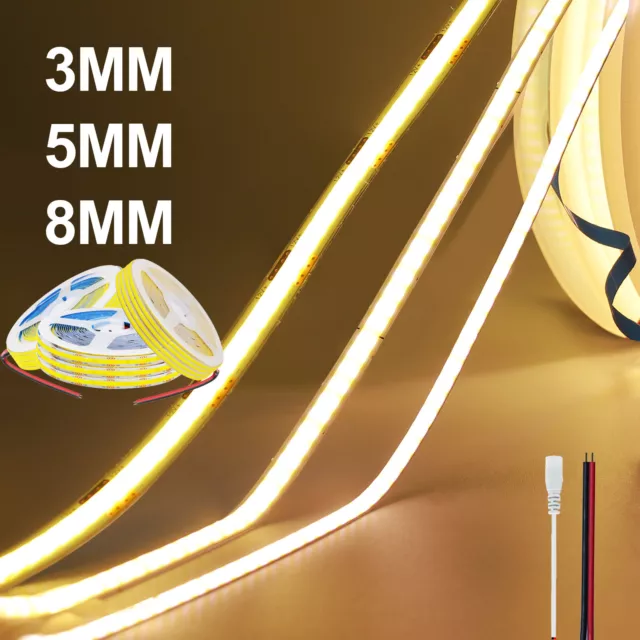 12V/24V COB LED Strip Light Self-adhesive Flexible Tape Lights Home DIY Lighting