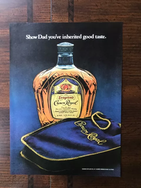 1978 vintage original print ad Seagram’s Crown Royal Canadian Whisky