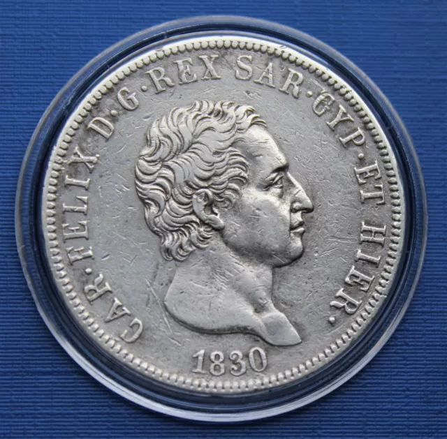 5 Lire Charles Félix, Royaume de Sardaigne - 1830 Gênes