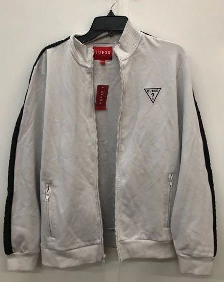 GUESS LOS ANGELES Men's Light Gray Full Zip Jacket Sz S NWT $9.99