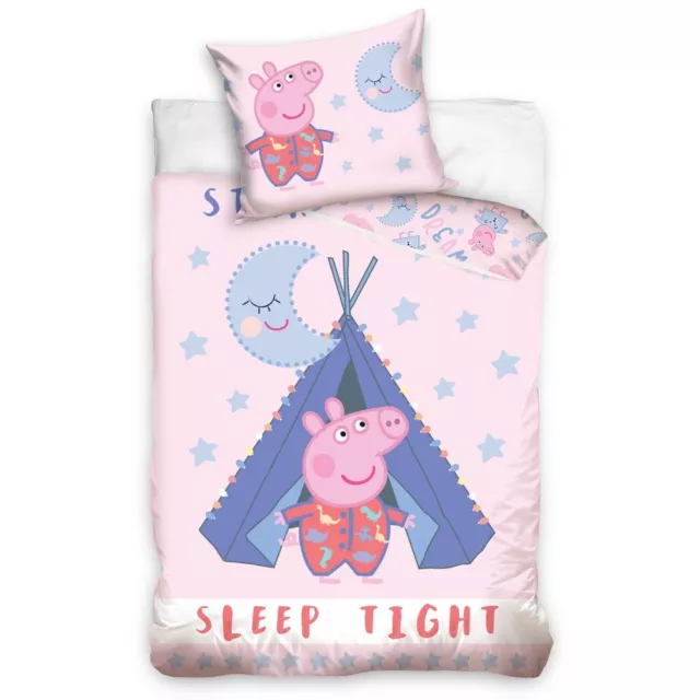 Linge de Lit Bébé Peppa Pig Tout Petit Garniture Coton 100 X 135 CM