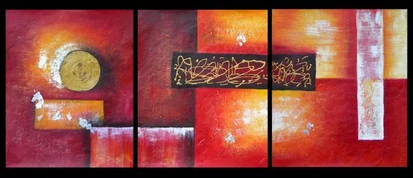 No Frame! 3 Panels Set Abstract Wall Art Oil Paintings Hand Painted Modern Decor 2