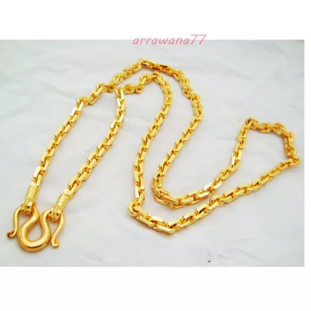 Cadena para hombre 23K 24K baht tailandés relleno de oro amarillo collar chapado en oro amarillo 26" joyería 2