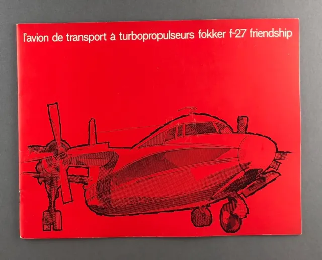 Fokker F-27 Friendship Manufacturers Sales Brochure Cutaway Seat Maps