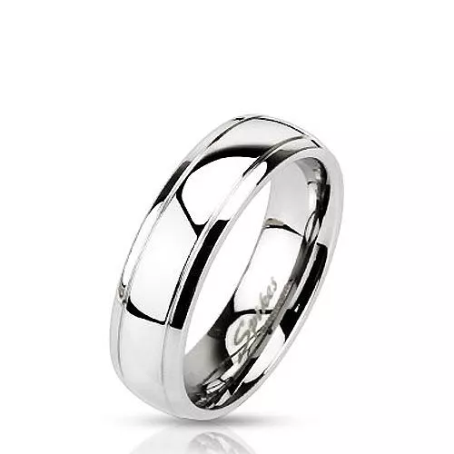 Herren Damen Ring Klassisch aus Edelstahl Hochglanzpoliert Band Ring