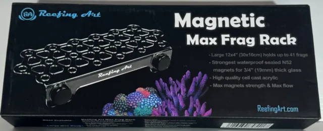 Reefing Art Acrylic Coral Frag Rack Magnetic Holder (Large Max) Holds 41 Frags