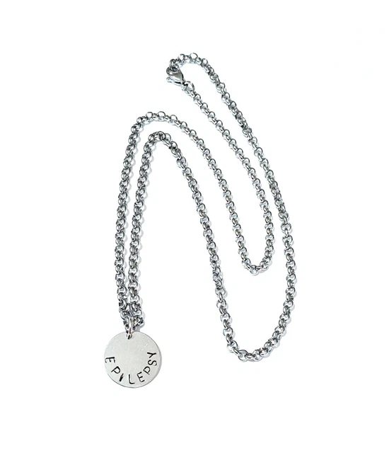 Collar de alerta médica cadena de acero inoxidable y disco médico estampado XL