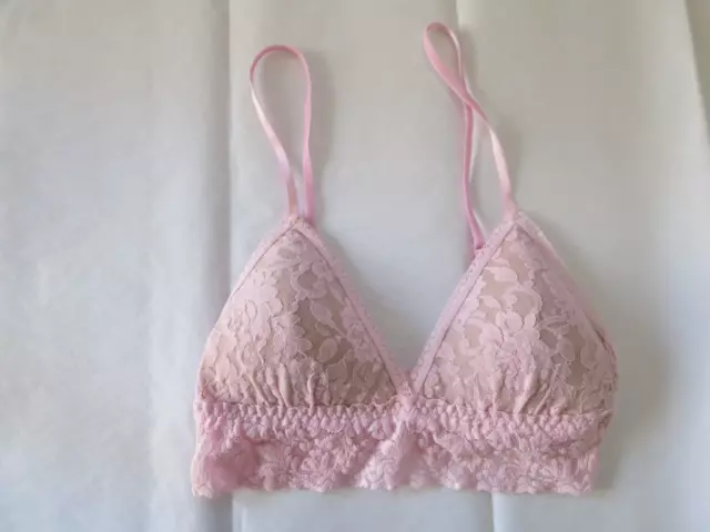 Hanky Panky #487004 Signature Lace Padded Bralette, Xs, Pink, New