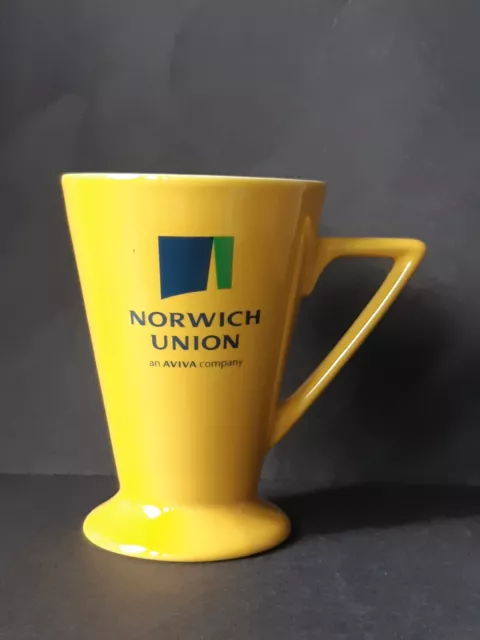 Tazza da tè vintage NORWICH UNION stile Art Déco GIALLO AVIVA anni '90